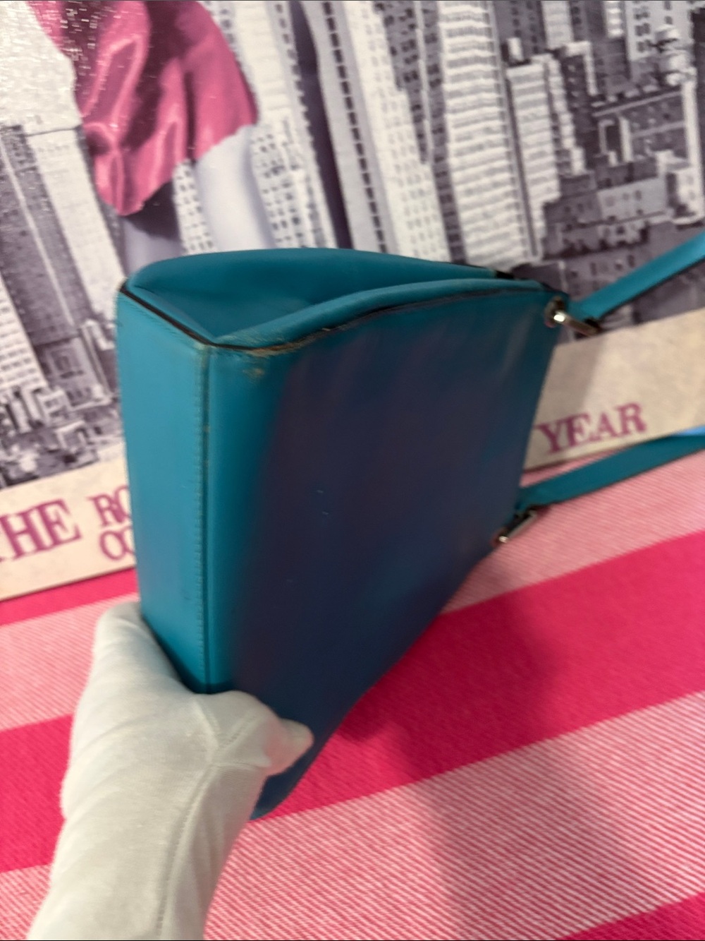 Bally Teal Shoulder Bag with Long Strap - Picture 8 of 16
